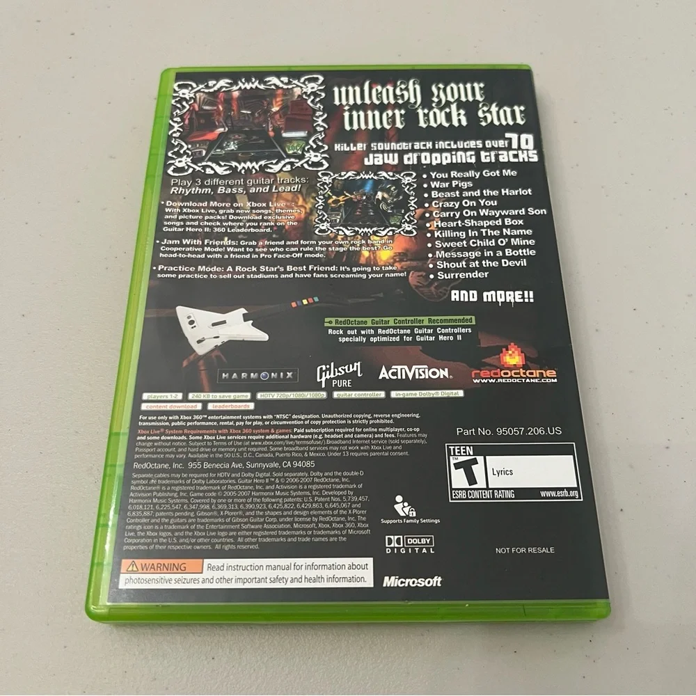 Xbox 360 Guitar Hero II Video Game